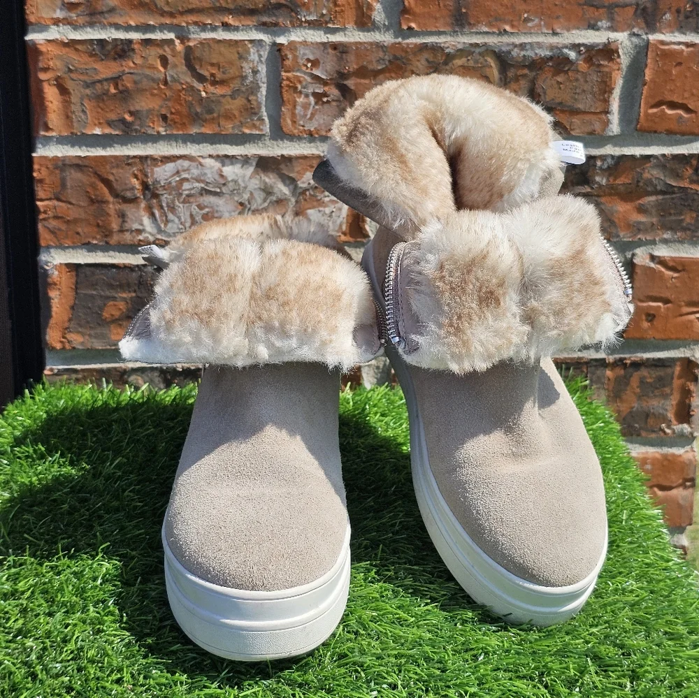 J/Slides Tristan Suede Taupe Faux Inter Lining, Women's Size 8 - Picture 8 of 11